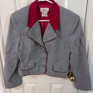 VINTAGE 90s 80s blazer gingham jacket *accepting offers made in canada